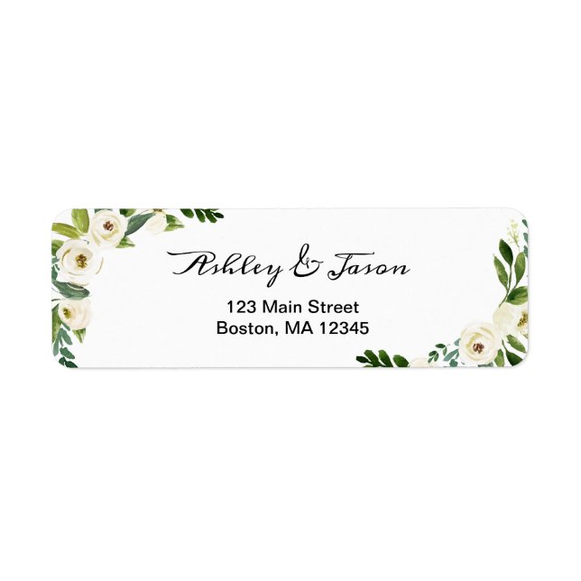 Vit färgremsadressetikett för vågrät färgretur returadress etikett (Framsidan)