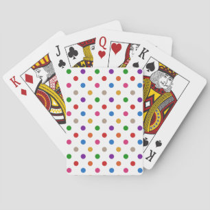 Vit Färgrik Regnbåge Prickar Design Casinokort