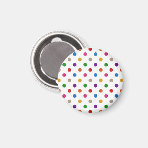 Vit Färgrik Regnbåge Prickar Design Magnet