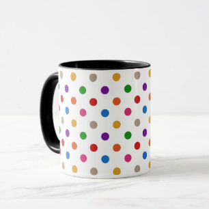 Vit Färgrik Regnbåge Prickar Design Mugg
