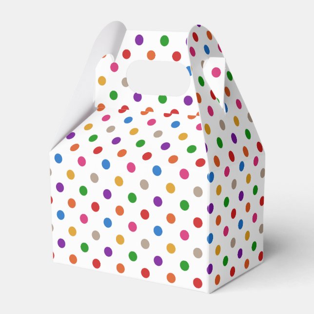 Vit Färgrik Regnbåge Prickar Design  Presentaskar (Framsidan Sidan)