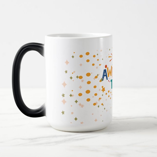 Vit färgstark daglig rörelse magisk mugg (Vänster)