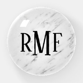 Vit färgutskrift med 3 Brev Monogram Modern