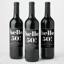 Vit, fetstilt, modern Chic, 50:e Födelsedagsfesten