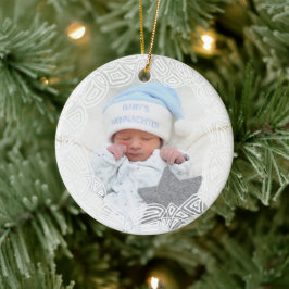 Vit filigree - en sida julgransprydnad keramik