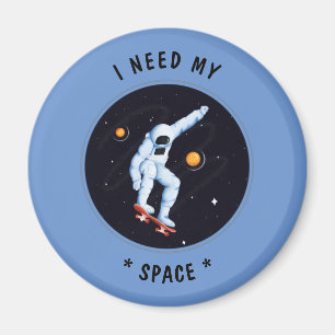 Vit fin konsomisk astronaut jag behöver mitt space magnet