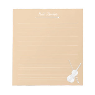Vit fiol Personlig musiklektion Beige Anteckningsblock
