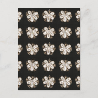 Vit fjäril ser ut som blommor elegant gnistra-gåvo vykort