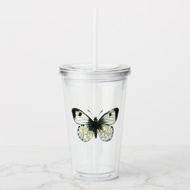 Vit Fjäril Take Away Mugg (Framsida)