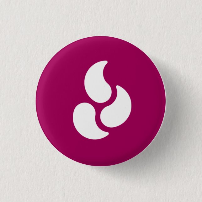 Vit flammar - rundan knäppas knapp (Framsida)