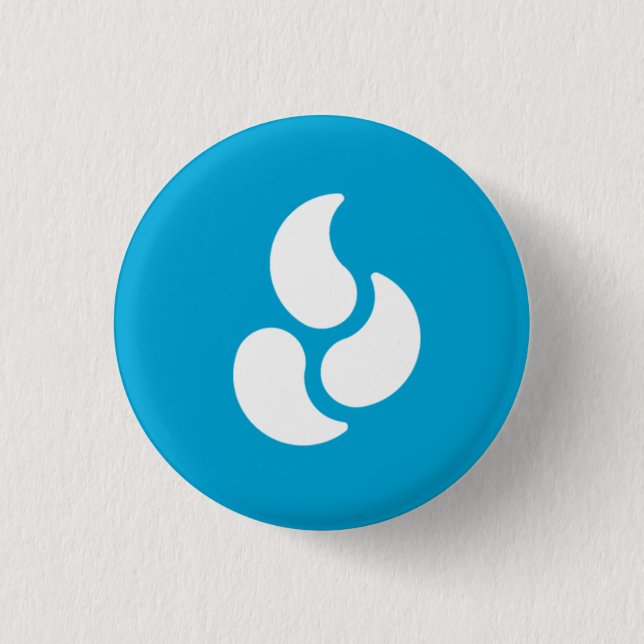 Vit flammar - rundan knäppas knapp (Framsida)