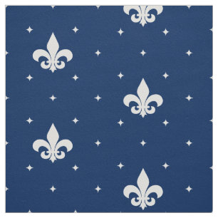 Vit Fleur-de-lis Tyg