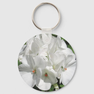 Vit Floral-fotografi Nyckelring