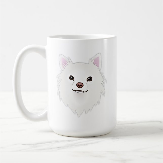 Vit Fluffig Chihuahua Kaffemugg (Vänster)