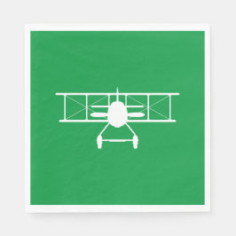 Vit flygplansprofil i Gröntens bakgrund Pappersservett