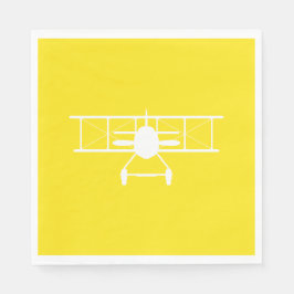 Vit flygplansprofil i Gultens bakgrund Pappersservett