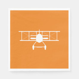 Vit flygplansprofil i Orangens bakgrund Pappersservett