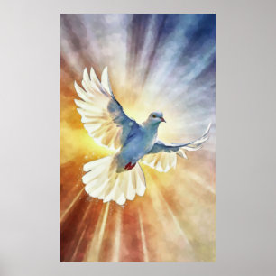 Vit flytande flygdocka poster