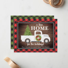 Vit Flytta-meddelande om julstämningen i Lastbil P Anteckningskort