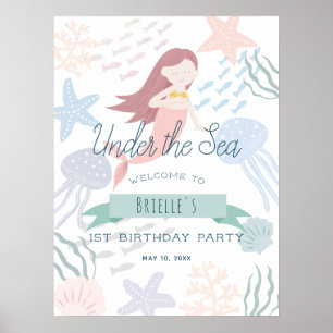 Vit födelsedag under Sea Sjöjungfru Välkommen Poster