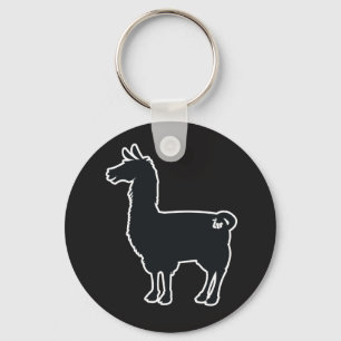 Vit fodrar llamaen Keychain Nyckelring