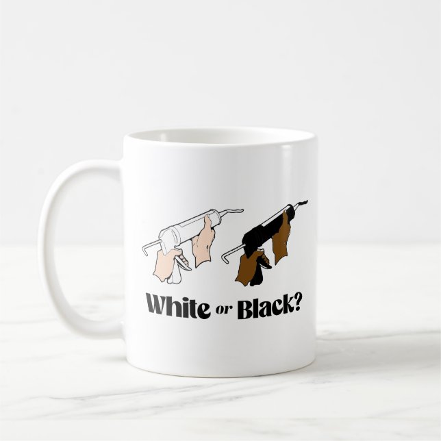 Vit fog eller svart fog kaffemugg (Vänster)