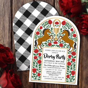 Vit Folk Horse Racing Derby Dagfest Ark Inbjudningar