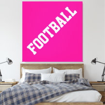 Vit FOOTBALL-text för Athletic Slant på ljus Rosa