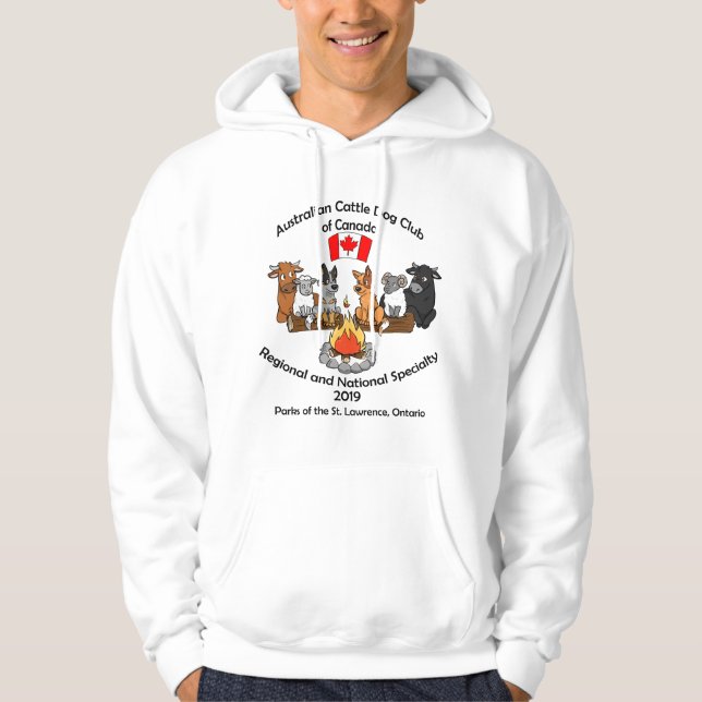 Vit för 2019 ACDCC & tänder färgat Hoodie (Framsida)