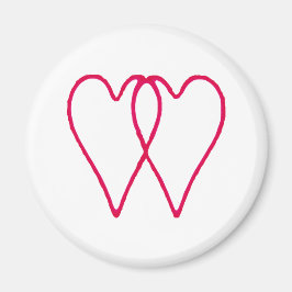 Vit för 2 hjärtor tillsammans de MUSEUMZazzle gåvo Magnet