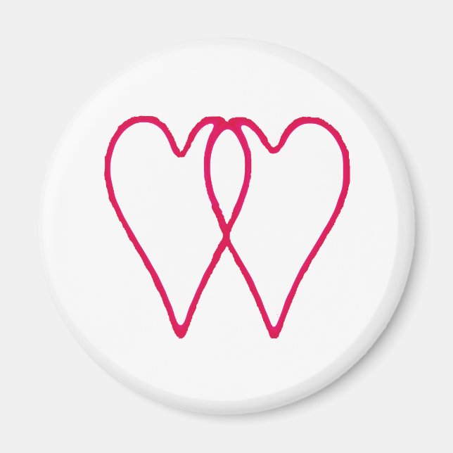 Vit för 2 hjärtor tillsammans de MUSEUMZazzle gåvo Magnet (Framsidan)