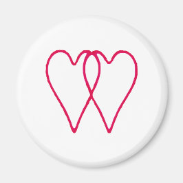Vit för 2 hjärtor tillsammans de MUSEUMZazzle gåvo Magnet