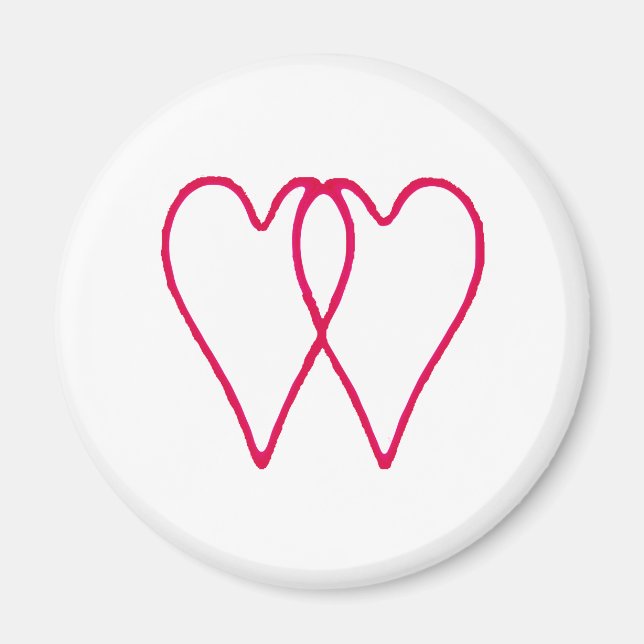 Vit för 2 hjärtor tillsammans de MUSEUMZazzle gåvo Magnet (Framsidan)