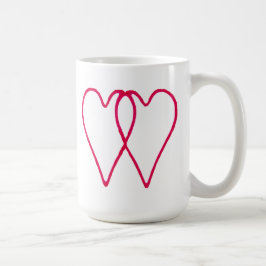 Vit för 2 hjärtor tillsammans de MUSEUMZazzle Kaffemugg