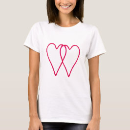 Vit för 2 hjärtor tillsammans de MUSEUMZazzle Tee