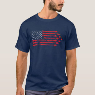 Vit för amerikanska flaggan för jet för t-shirt