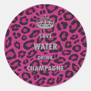 Vit för champagne för drink för Gilry chic Runt Klistermärke