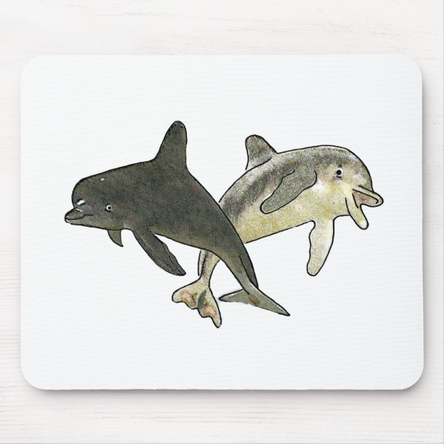 Vit för delfiner 2 b de MUSEUMZazzle gåvorna Musmatta (Framsidan)
