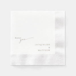 Vit för dig Guld Text Bröllop Cocktail Pappersservett