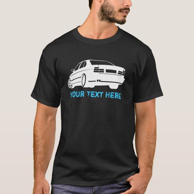 Vit för E34 M5 + din text Tee (Framsida)