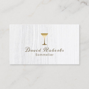Vit för elegant för vinBartenderSommelier Visitkort