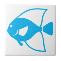 Vit för fisken för havhavsblått belägger med tegel