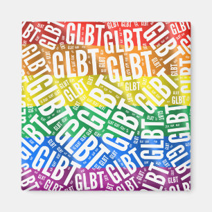 VIT FÖR GLBT-ORDMÖNSTER - .PNG MAGNET