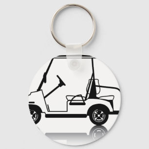 Vit för Golfvagn Nyckelring