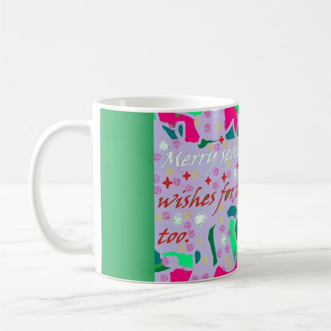 Vit för grönt för design för säsonghälsningkonst kaffemugg (Vänster)