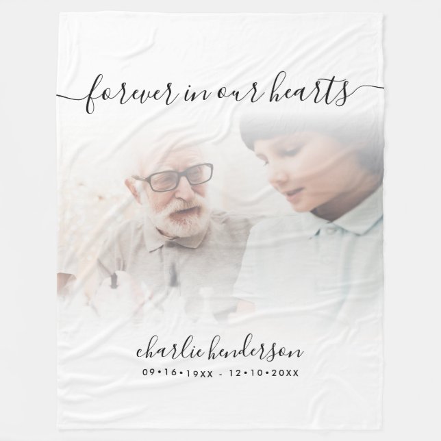 Vit för i vårt foto-minnesmärke fleecefilt (Framsidan)