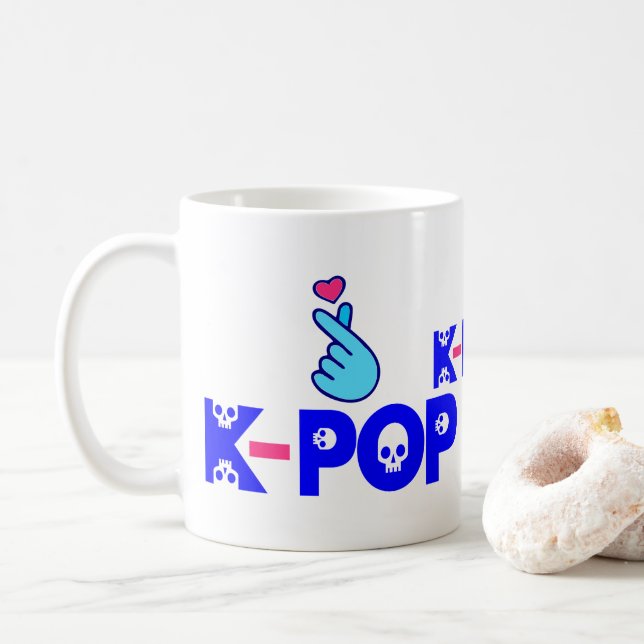 vit för ♥IkärlekKPop sagolik klassiker Kaffemugg (Med munk)
