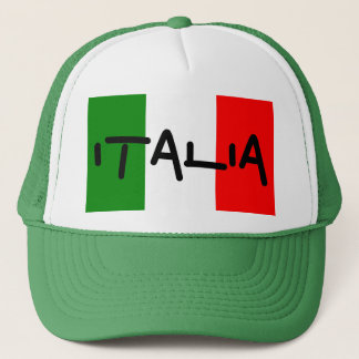 Vit för Italia röd hatt för italiensk flaggagrönt Truckerkeps