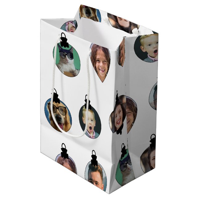 Vit för julfonfamiljen Photo Ansikte Ornaments Whi (Framsidan Vinklad)