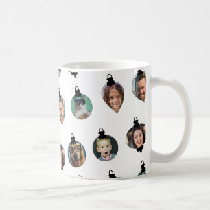 Vit för julfonfamiljen Photo Ansikte Ornaments Whi Kaffemugg